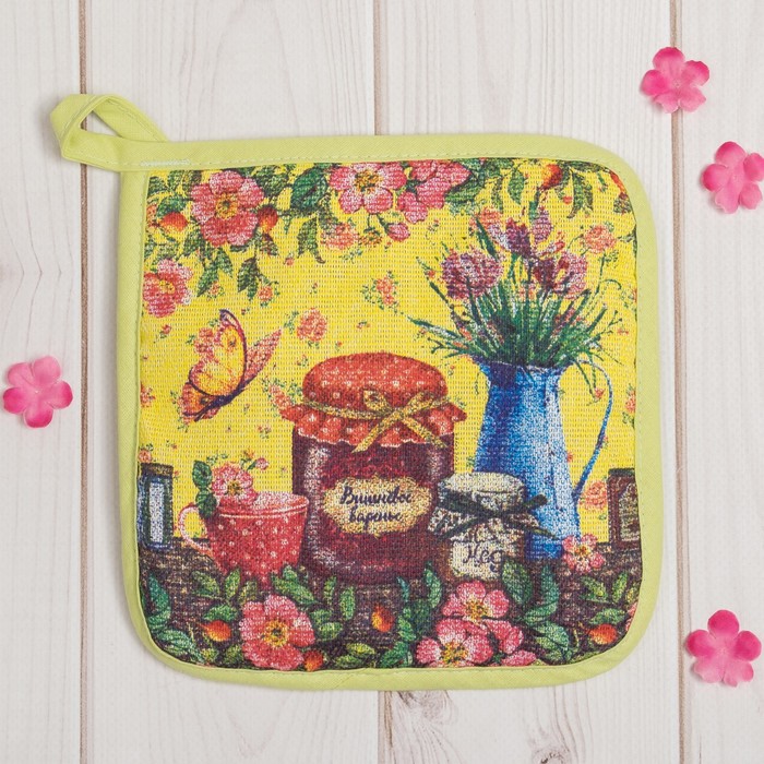 Набор "Доляна" Лучшая бабушка: варежка 18х26 см, прихватка 17х17 см, рогожка 162 г/м2