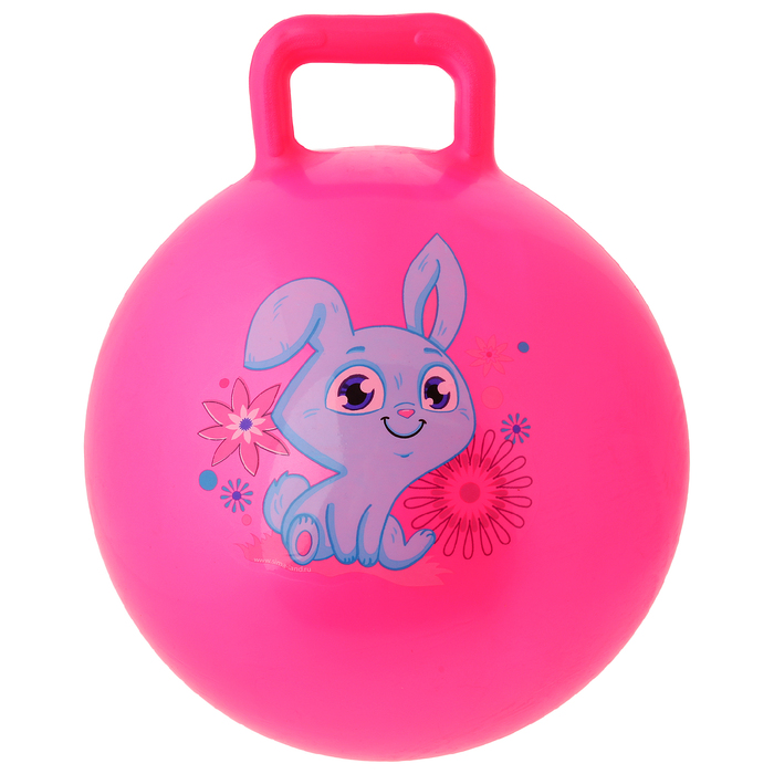 Мяч прыгун с ручкой "Зайка" d=55 см, 420 гр, цвета микс