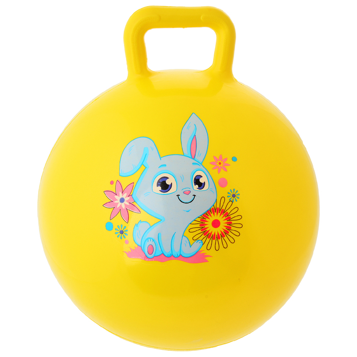 Мяч прыгун с ручкой "Зайка" d=55 см, 420 гр, цвета микс