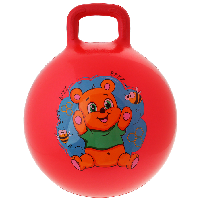 Мяч прыгун с ручками "Мишка" d=45 см, 350 гр, цвета микс