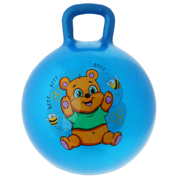 Мяч прыгун с ручками "Мишка" d=45 см, 350 гр, цвета микс