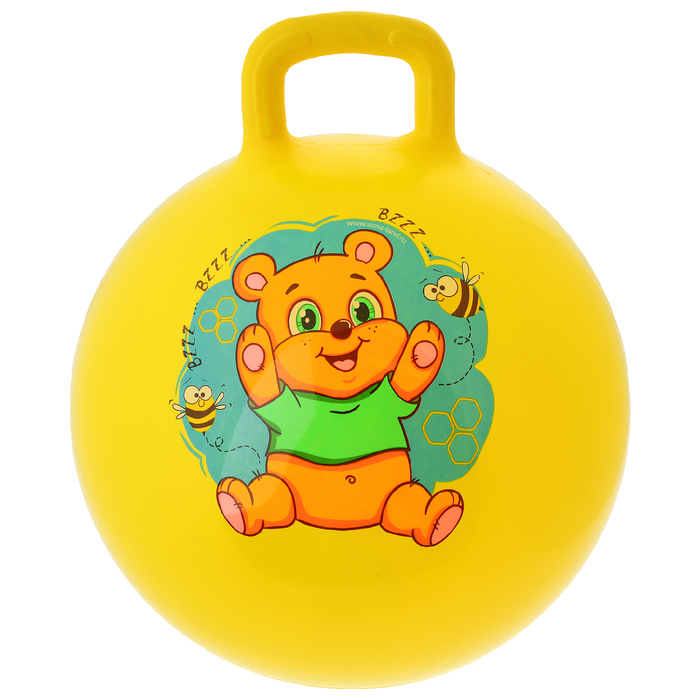 Мяч прыгун с ручками "Мишка" d=45 см, 350 гр, цвета микс