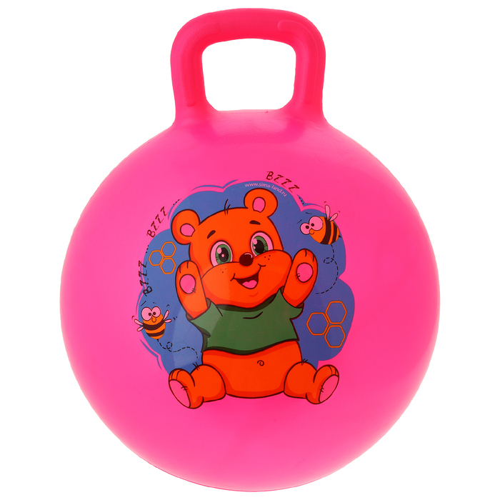 Мяч прыгун с ручками "Мишка" d=45 см, 350 гр, цвета микс