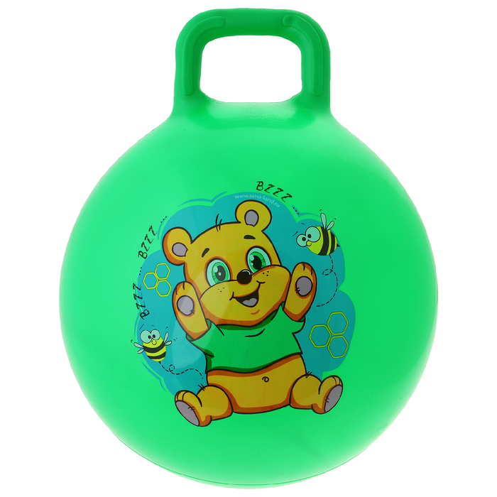 Мяч прыгун с ручками "Мишка" d=45 см, 350 гр, цвета микс