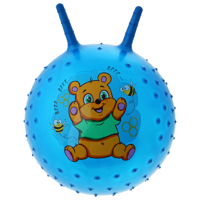 Мяч прыгун с рожками массажный "Мишка" d=45 см, 350 гр, цвета микс