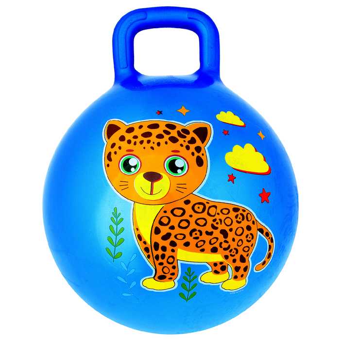 Мяч прыгун с ручкой "Леопард" d=45 см, 350 гр, цвета микс