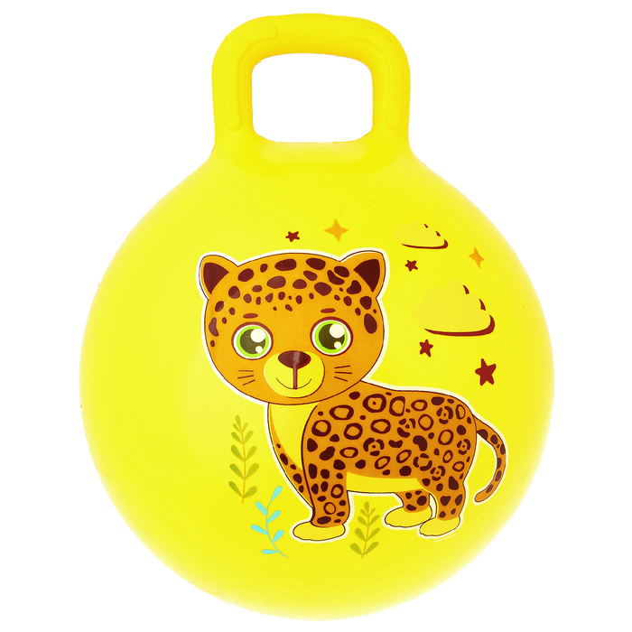 Мяч прыгун с ручкой "Леопард" d=45 см, 350 гр, цвета микс