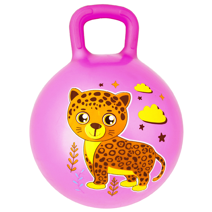 Мяч прыгун с ручкой "Леопард" d=45 см, 350 гр, цвета микс