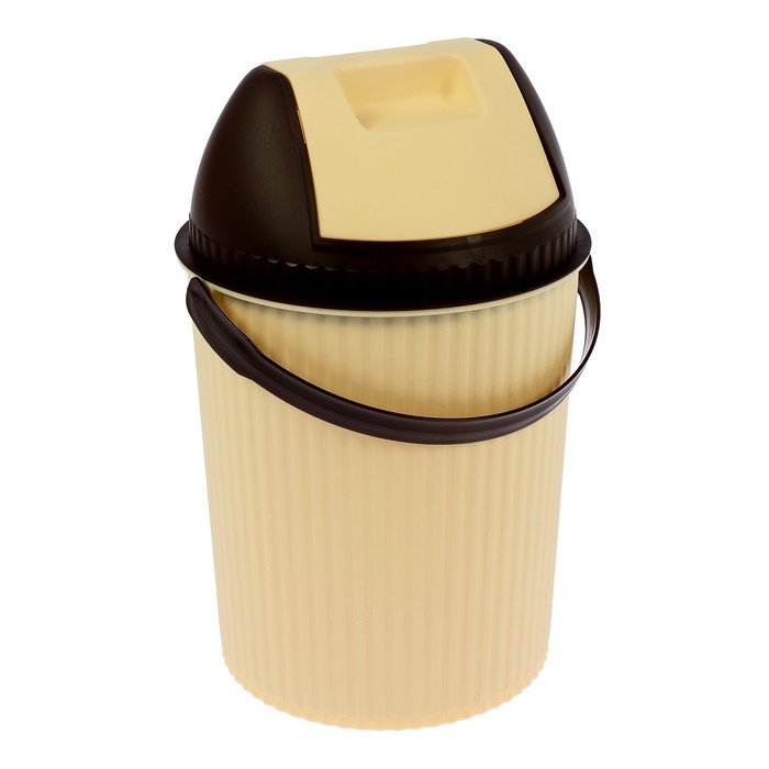 Ведро для мусора "Solano" 10 л, цвет бежевый/коричневый