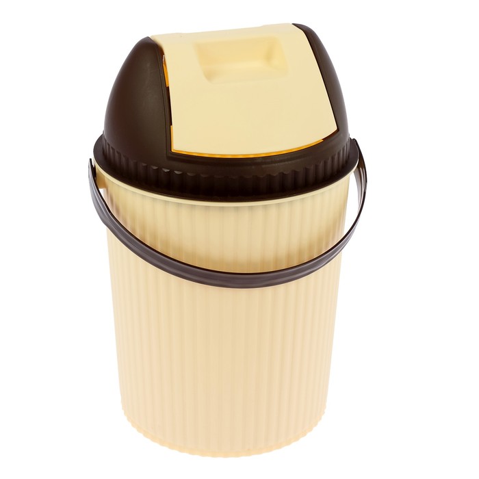 Ведро для мусора "Solano" 7 л, цвет бежевый/коричневый