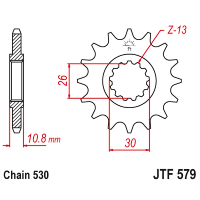 

Звезда ведущая JT sprockets JTF579-14, цепь 530, 14 зубьев