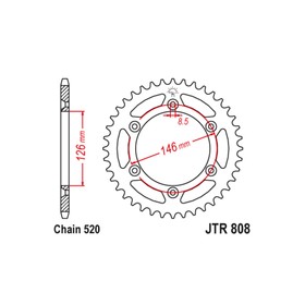 

Звезда ведомая JT sprockets JTR808-47