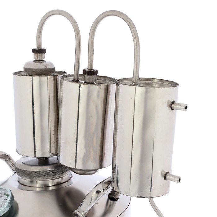 Дистиллятор "Абрамова" 25 л, широкая горловина 8 см, разборный сухопарник, термометр