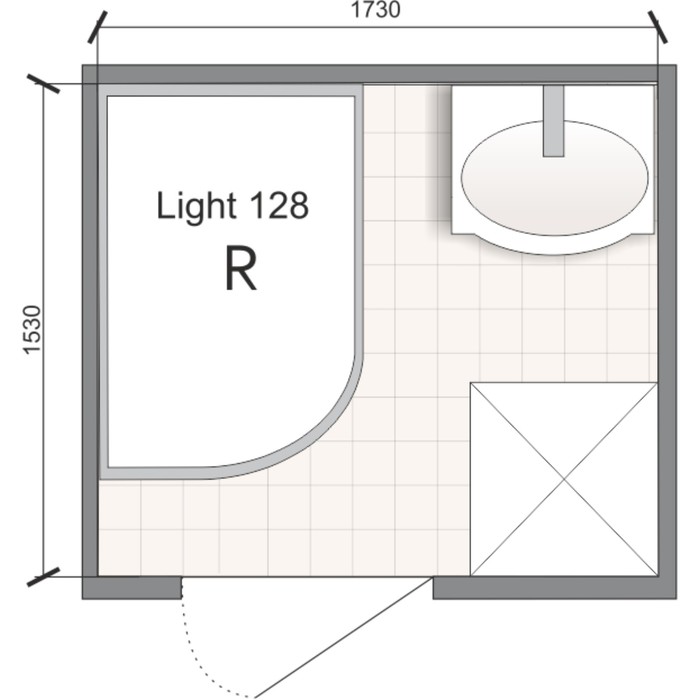 Душевая кабина DOMANI-SPA Light 128 L high, чёрная стеклянная задняя панель, прозрачное стекло, 120 х 85 х 218 см