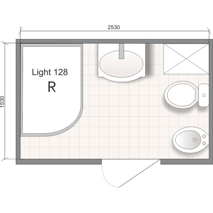 Душевая кабина DOMANI-SPA Light 128 R high, белая стеклянная задняя панель, сатин, без электрики