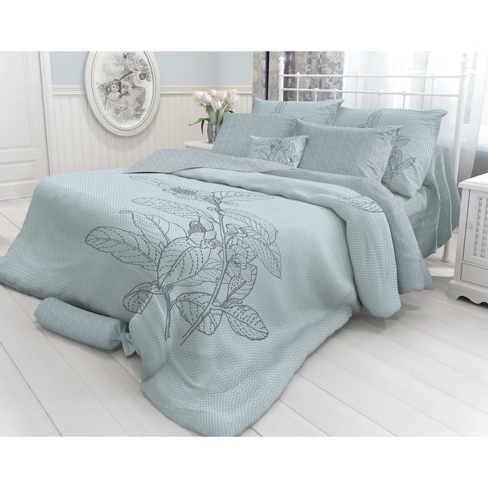 КПБ Indigo grain 2 сп, размер 220х240 см, 180х215 см, 50х70 см-2 шт., перкаль 110 г/м2