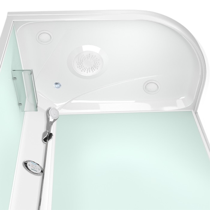 Душевая кабина DOMANI-SPA Delight 128 L high, белая стеклянная задняя панель, без электрики