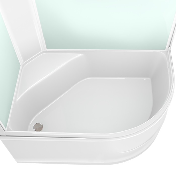 Душевая кабина DOMANI-SPA Delight 128 L high, белая стеклянная задняя панель, без электрики