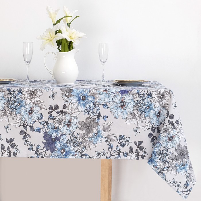 Скатерть "Доляна" Нежность 145х150 см, 100% хлопок, рогожка, 162 г/м2