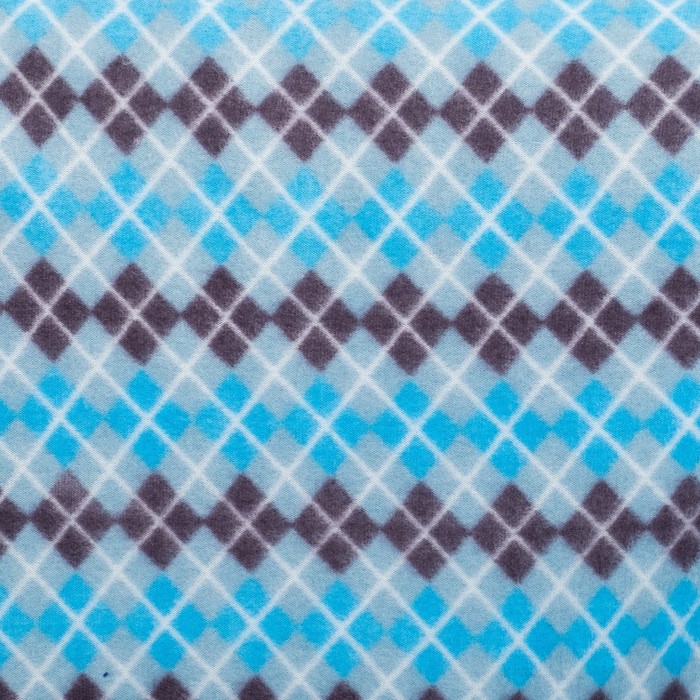 Плед "Экономь и Я" Синие ромбы, 150х180 см, пл. 150 г/м², 100% п/э