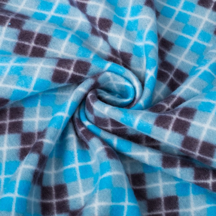 Плед "Экономь и Я" Синие ромбы, 150х180 см, пл. 150 г/м², 100% п/э