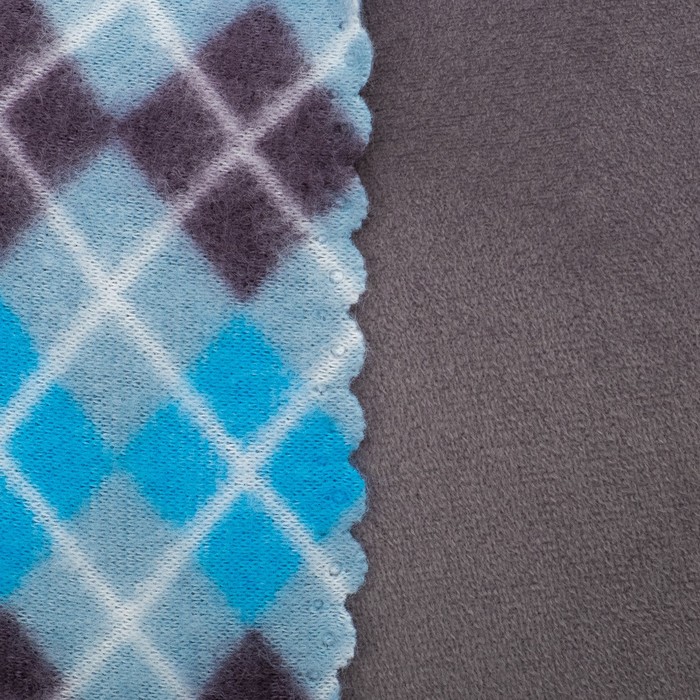 Плед "Экономь и Я" Синие ромбы, 150х180 см, пл. 150 г/м², 100% п/э