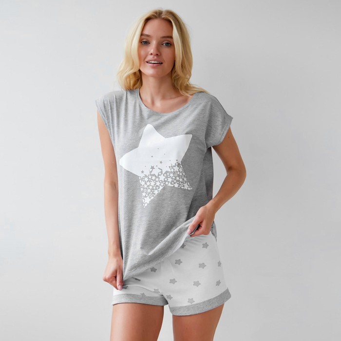 Футболка женская KAFTAN "Star", серый, р-р 48-50, 100% хлопок