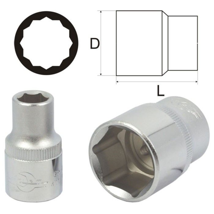 Головка торцевая MASTER, 10 мм 3/8", 12-гранная