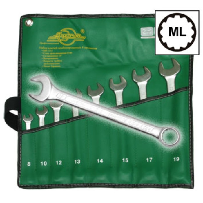 Набор ключей AIST, комбинированных, Multilock, европейский тип, 8(23) предметов