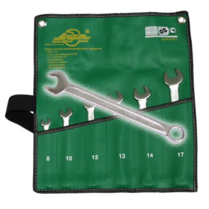 Набор ключей AIST, комбинированных, с отгибом 15, европейский тип, 6 предметов