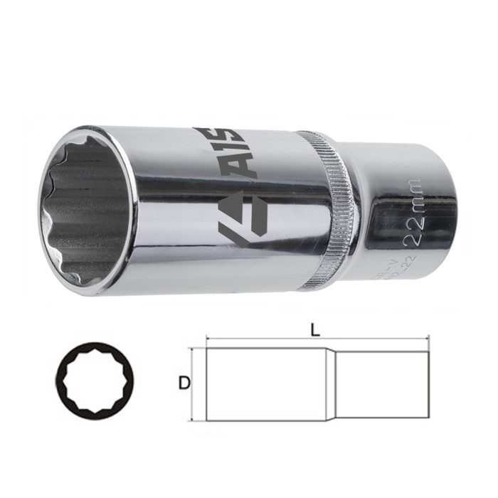 Головка торцевая AIST, глубокая, 10 мм, 1/2", 12-гранная