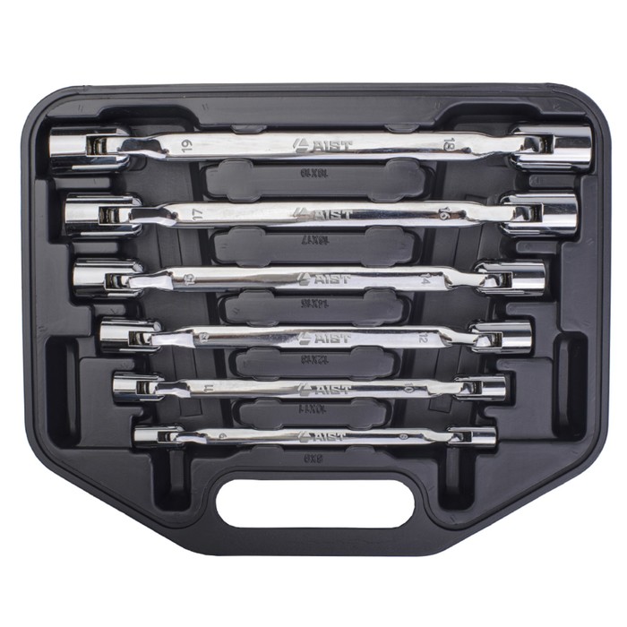 Набор ключей AIST, двусторонние, с шарнир. торцевыми головками пластиковый кейс, 6 предметов 31297