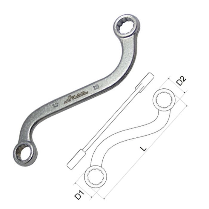 Ключ накидной MASTER, S-обр. 18х19 мм