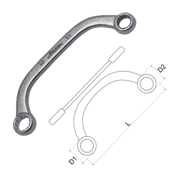 Ключ накидной MASTER, С-образный, 17х19 мм