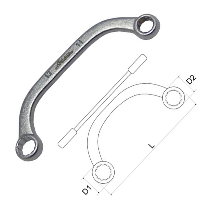 Ключ накидной MASTER, С-образный, 8х10 мм