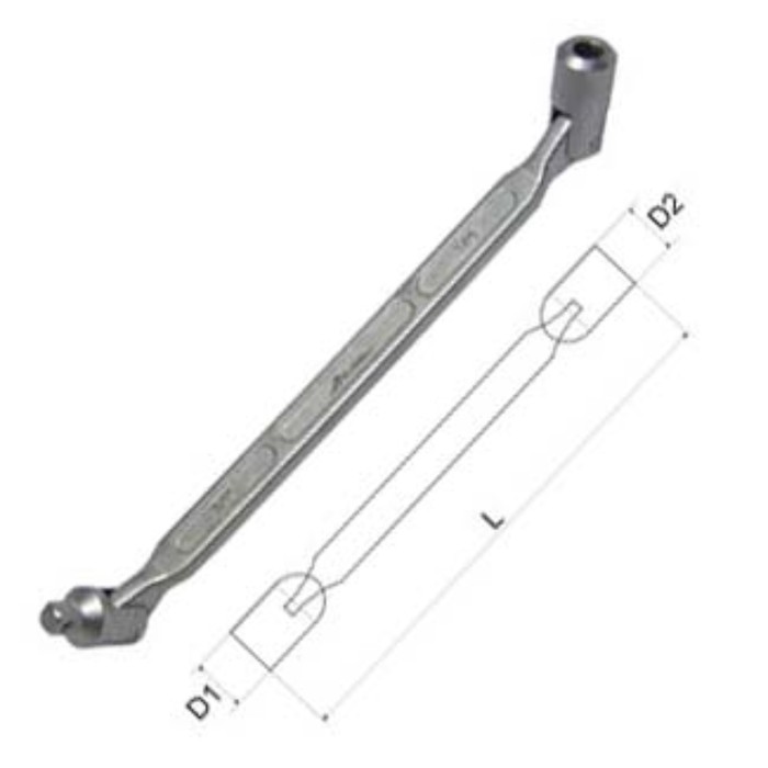 Ключ шарнирный AIST, двусторонний, 1/4"(F)х1/4"(M), L= 21,4 см