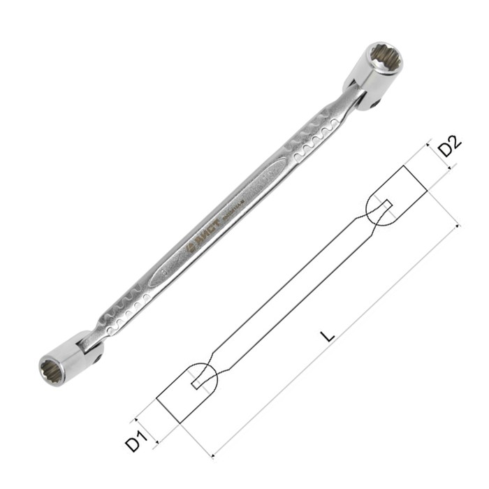 Ключ AIST, двусторонний, с шарнирными торцевыми головками, 8х10 мм