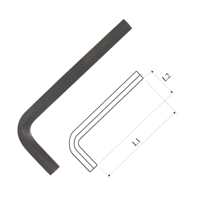 Ключ MASTER, Г-образный, шестигранный, фосфотация, H10.0, L= 12 см