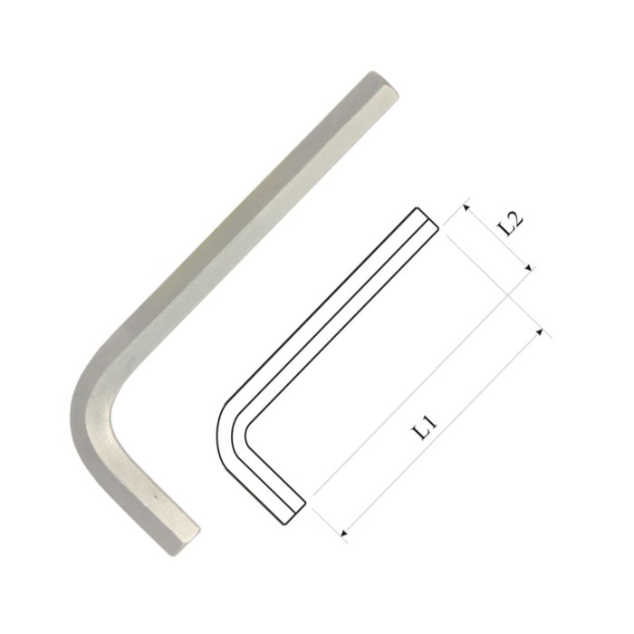 Ключ MASTER, Г-образный, шестигранный, хромоникелевое покрытие, H10.0, L= 12,2 см