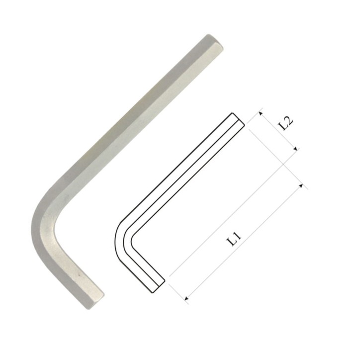 Ключ MASTER, Г-образный, шестигранный, хромоникелевое покрытие, H10.0, L= 23,3 см