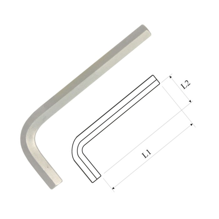 Ключ MASTER, Г-образный, шестигранный, хромоникелевое покрытие, H8.0, L= 20,7 см