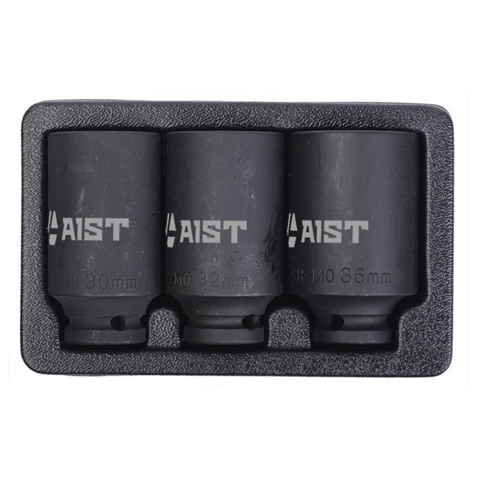 Набор головок AIST, 12-гранные, глубокие, ударные, 1/2", 30 мм,32 мм, 36 мм 3 предметов