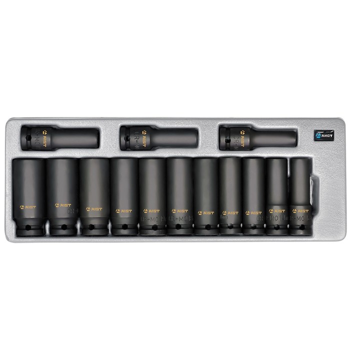 Набор головок AIST, 6-гранные, глубокие, ударные, 1/2", 14 предметов