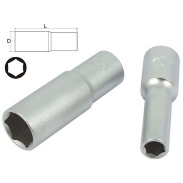 Головка торцевая MASTER, глубокая, 8 мм, 1/2", 6-гранная