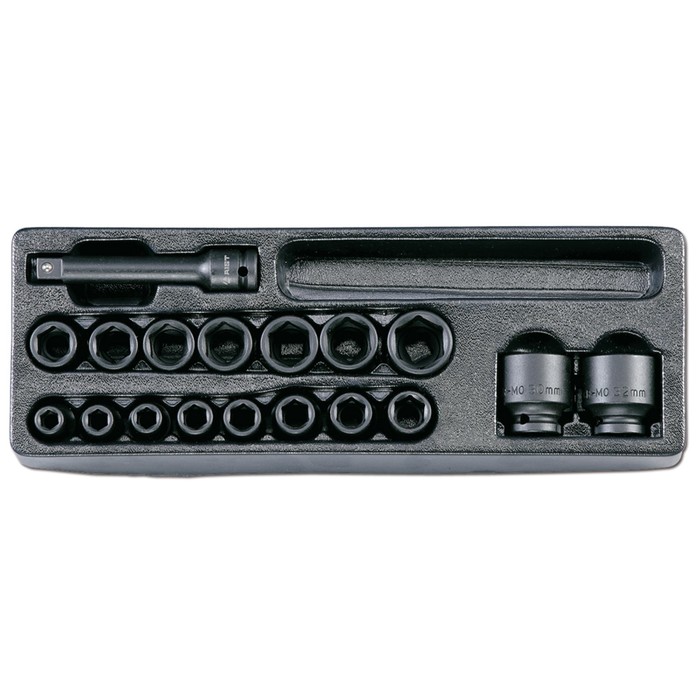 Набор головок AIST, 6-гранный, ударные, 1/2", в пластиковом лотке, 22 предмета