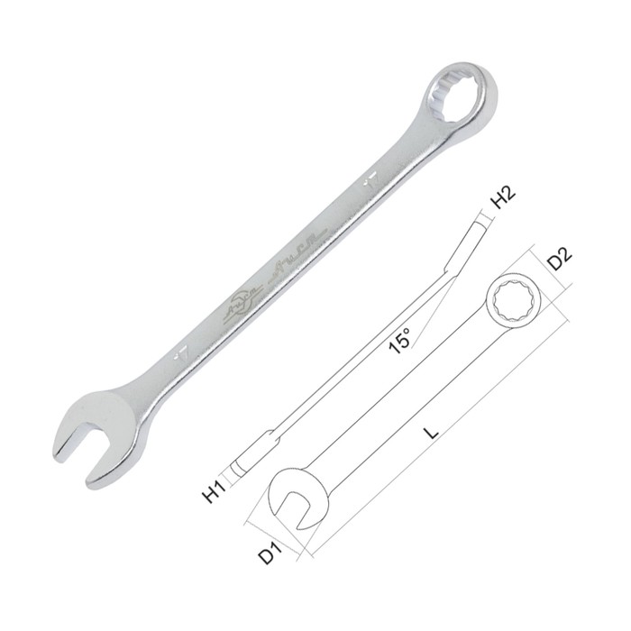 Ключ комбинированный AIST, 15 мм, Алмаз