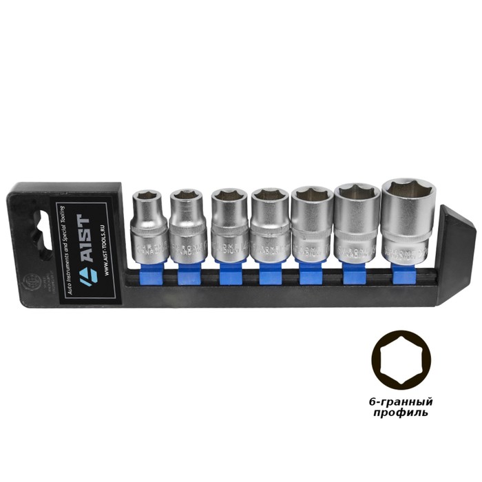 Набор головок MASTER, 6-гранные, 1/2", пластиковый кроншейн, 7 предметов