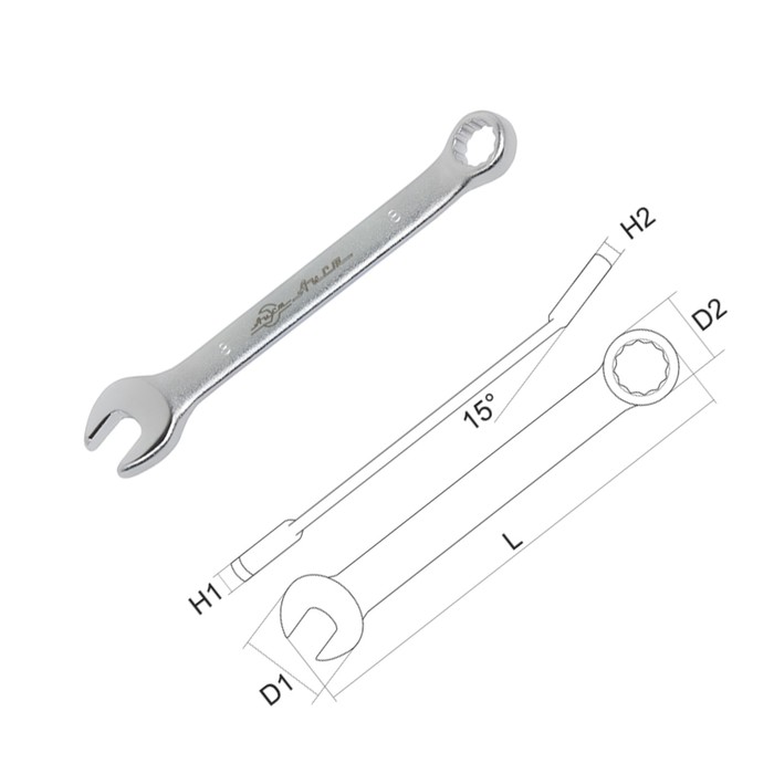 Ключ комбинированный AIST, 9 мм Алмаз