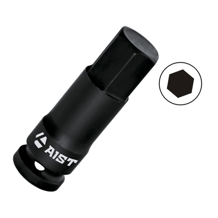 Головка-бита AIST, ударная, шестигранная, Н17, 1/2"