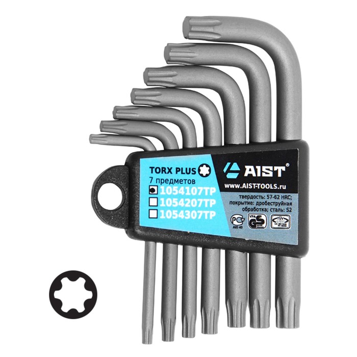 Набор ключей AIST, Г-образных, TORX, PLUS, 7 предметов